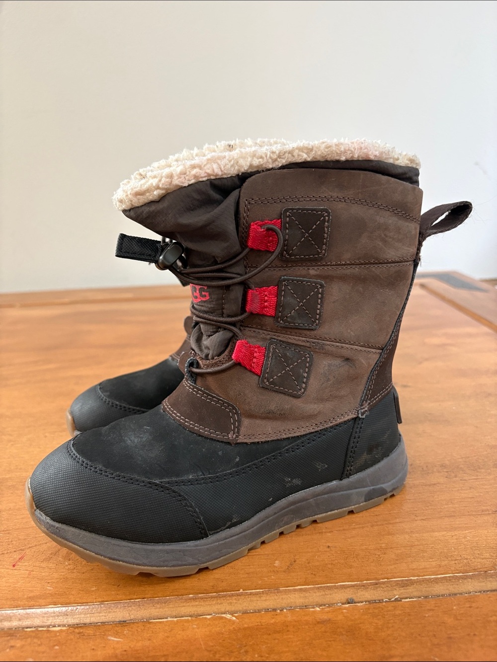 UGG Kids Brown and Black Winter Boots Size 13
